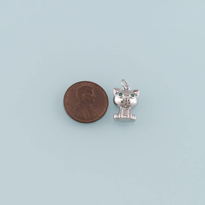 Gold Animal Charms,18K Gold Filled Cat Pendant,Cat Charm Bracelet Necklace for DIY Jewelry Making Supply