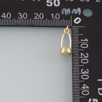 18K Gold Filled Fruit Basket Pendant,Dainty Nantucket Basket Charm Bracelet Necklace for DIY Jewelry Making Supply