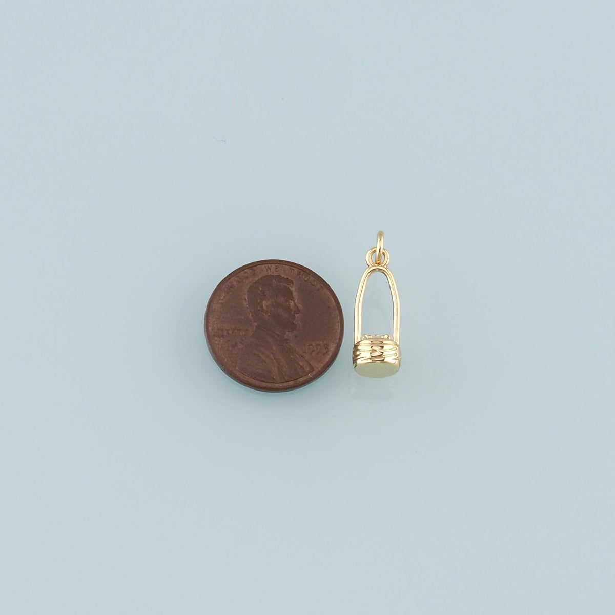 18K Gold Filled Fruit Basket Pendant,Dainty Nantucket Basket Charm Bracelet Necklace for DIY Jewelry Making Supply