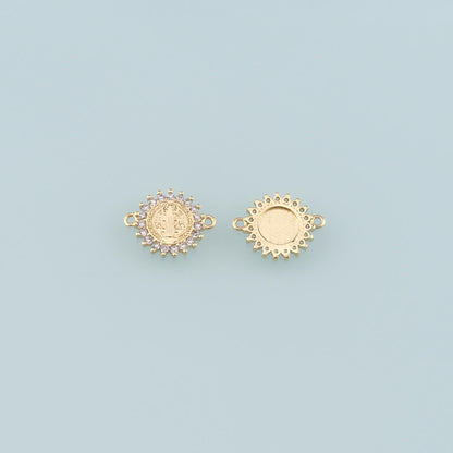 18K Gold Filled Benedict Connector,CZ Micro Pave Benedict Charm Bracelet Necklace for DIY Jewelry Making Supply