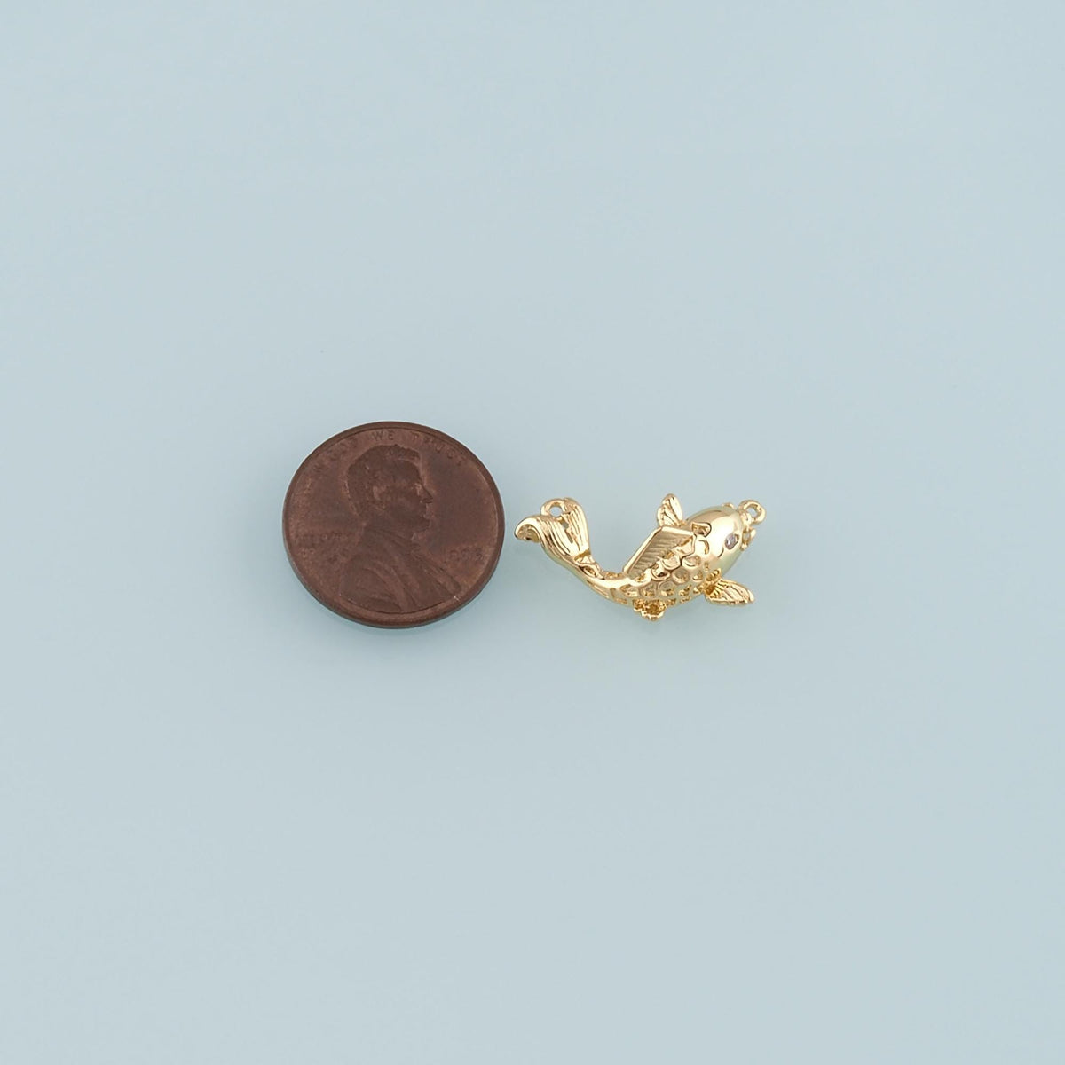 Gold Fish Charms,18K Gold Filled Fish Pendant,Fish Charm Bracelet Necklace for DIY Jewelry Making Supply