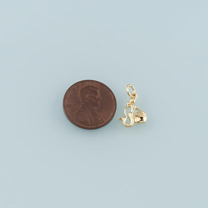 18K Gold Filled Cross CZ Charm Pendant for Jewelry Making