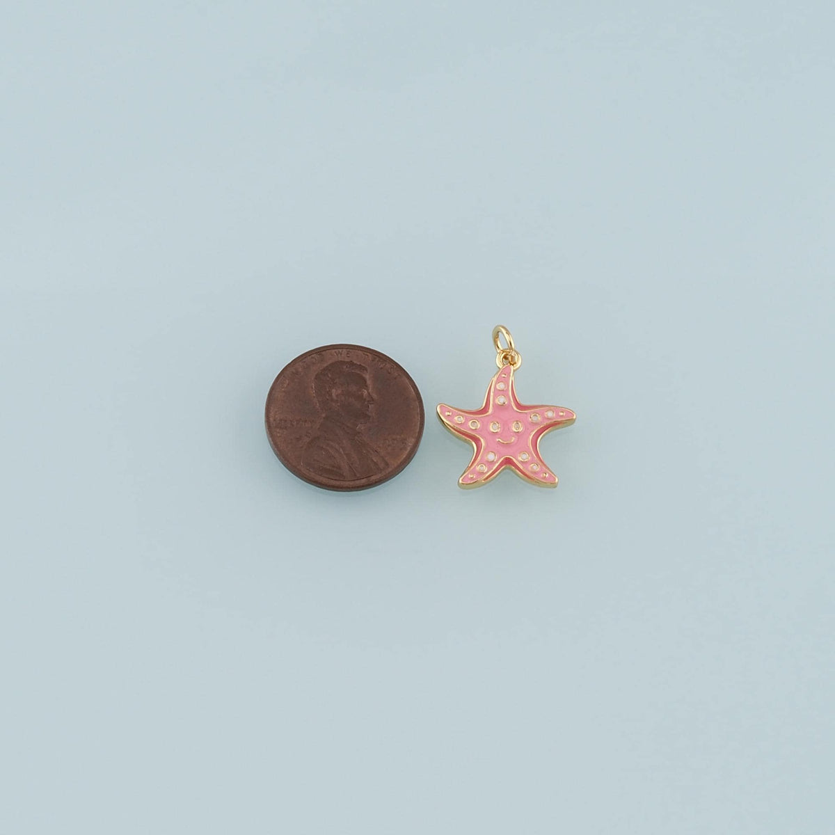 Gold Starfish Charms,18K Gold Filled Sea star Pendant,Enamel Starfish Charm Bracelet Necklace for DIY Jewelry Making Supply