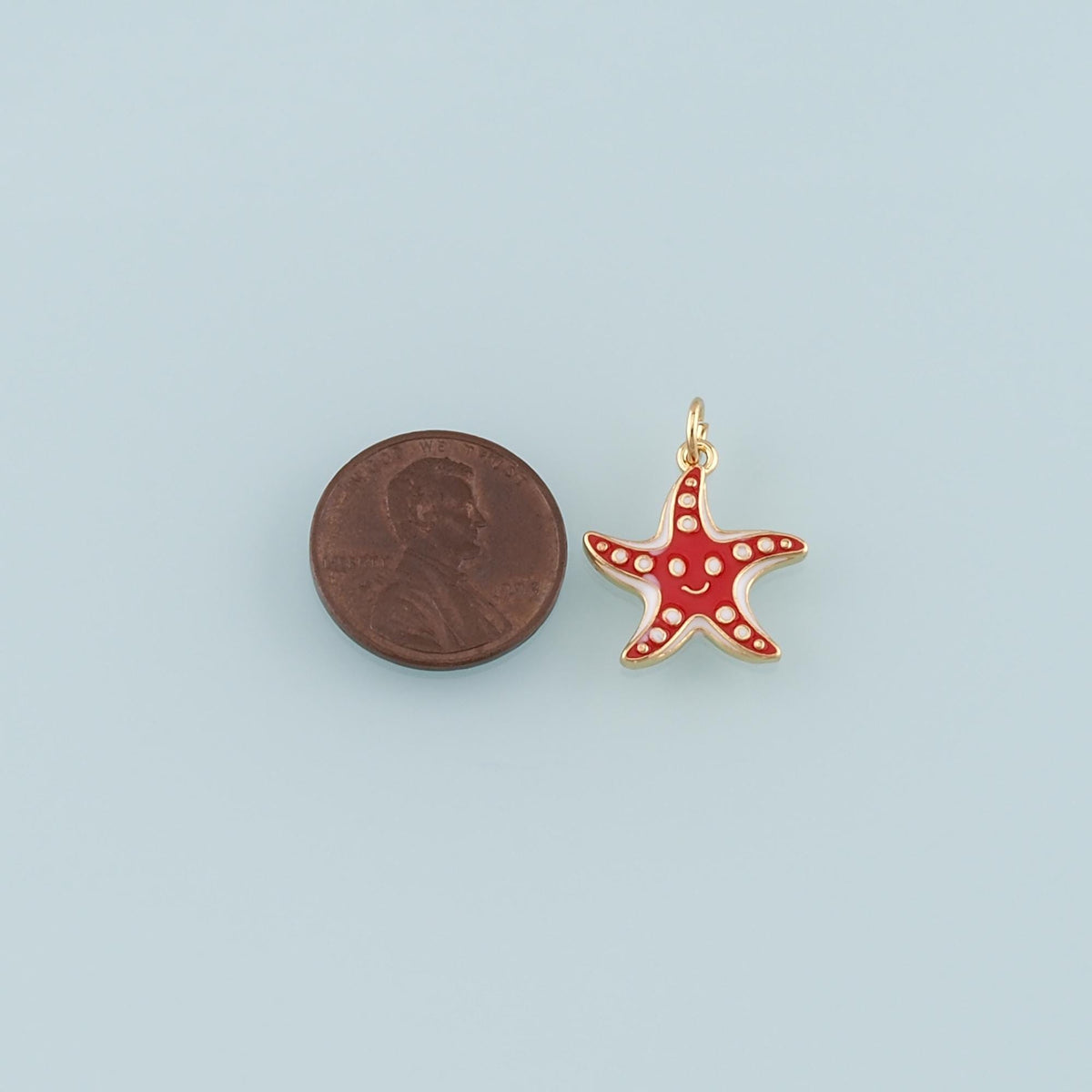 Gold Starfish Charms,18K Gold Filled Sea star Pendant,Enamel Starfish Charm Bracelet Necklace for DIY Jewelry Making Supply