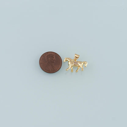 Gold Horse Charms,18K Gold Filled Horse Pendant,CZ Micro Pave Animal Charm Bracelet Necklace for DIY Jewelry Making Supply