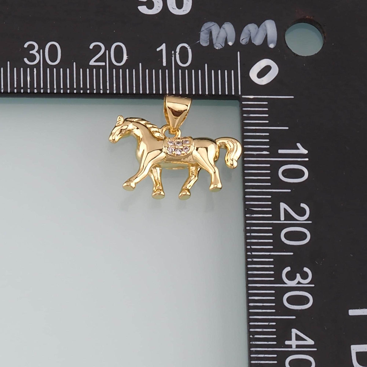 Gold Horse Charms,18K Gold Filled Horse Pendant,CZ Micro Pave Animal Charm Bracelet Necklace for DIY Jewelry Making Supply