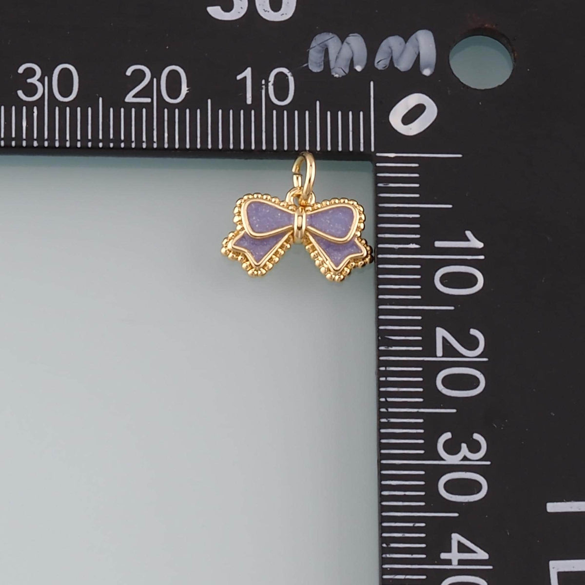 Gold Bow Charms,18K Gold Filled Bow Pendant,Enamel Bow Tie Charm Bracelet Necklace for DIY Jewelry Making Supply