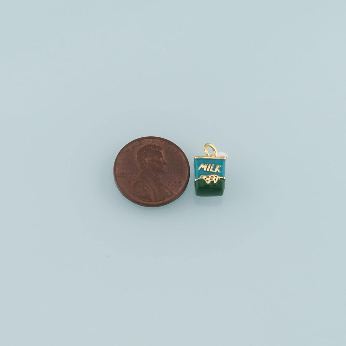 18K Gold Filled Milk Pendant,Enamel Milk Charm Bracelet Necklace for DIY Jewelry Making Supply