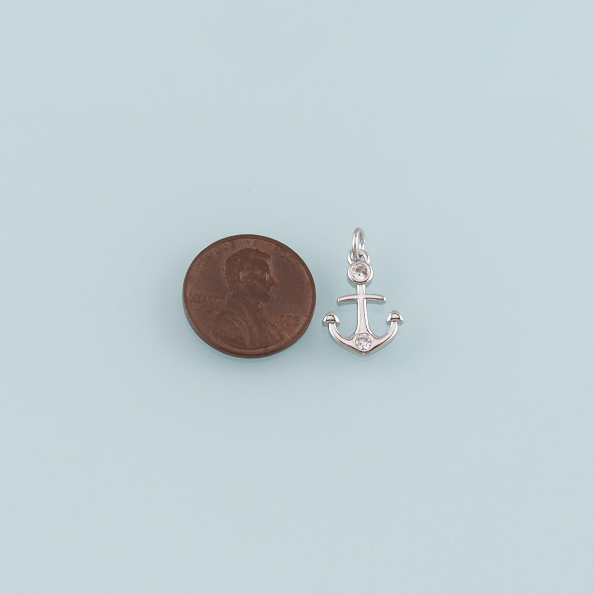 Gold Anchor Charms,18K Gold Filled CZ Micro Pave Anchor Pendant Charm Bracelet Necklace for DIY Jewelry Making Supply