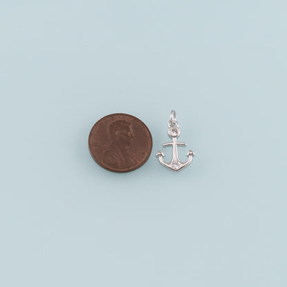 Gold Anchor Charms,18K Gold Filled CZ Micro Pave Anchor Pendant Charm Bracelet Necklace for DIY Jewelry Making Supply