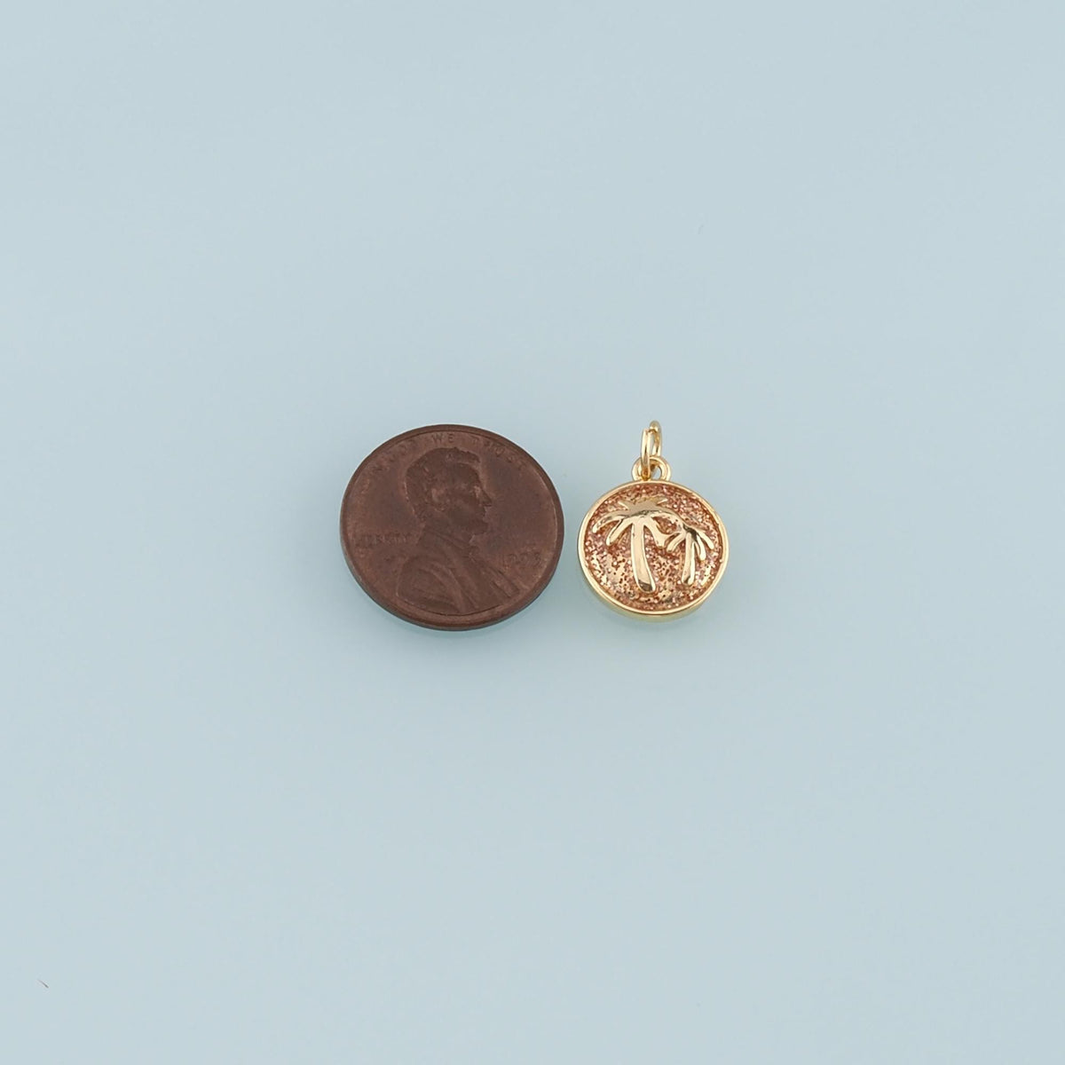Gold Palm Tree Charms,18K Gold Filled Palm tree Pendant,Enamel coconut tree Charm Bracelet Necklace for DIY Jewelry Making Su