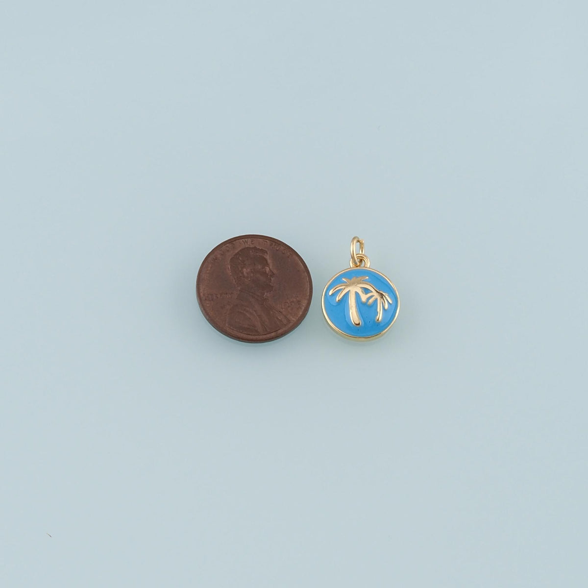 Gold Palm Tree Charms,18K Gold Filled Palm tree Pendant,Enamel coconut tree Charm Bracelet Necklace for DIY Jewelry Making Su