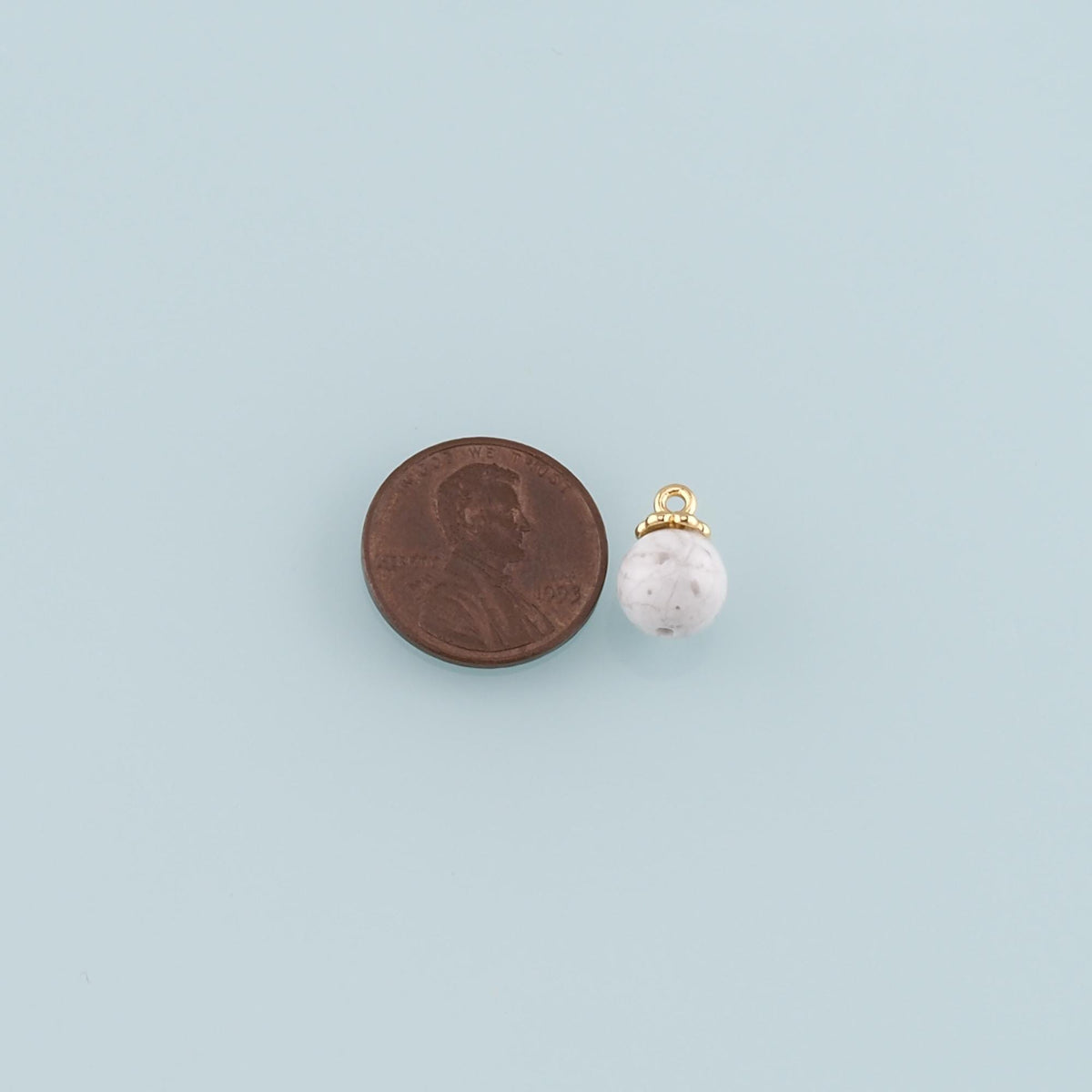 Gold Ball Charms,18K Gold Filled Round Ball Pendant,Round Charm Bracelet Necklace for DIY Jewelry Making Supply