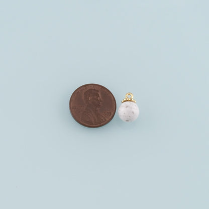 Gold Ball Charms,18K Gold Filled Round Ball Pendant,Round Charm Bracelet Necklace for DIY Jewelry Making Supply