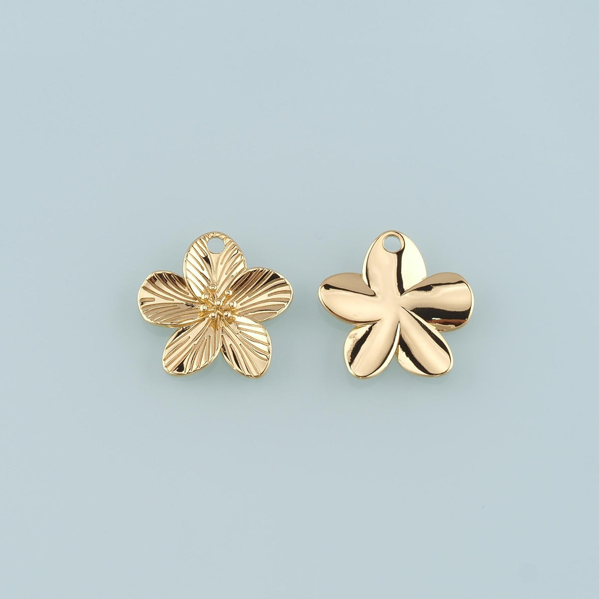 Gold Flower Charms,18K Gold Filled Flower Pendant,Flower Charm Bracelet Necklace for DIY Jewelry Making Supply