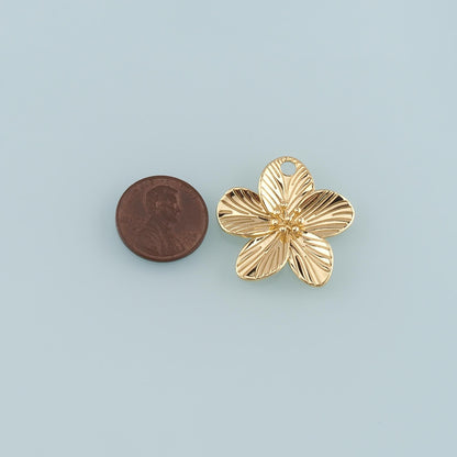 Gold Flower Charms,18K Gold Filled Flower Pendant,Flower Charm Bracelet Necklace for DIY Jewelry Making Supply