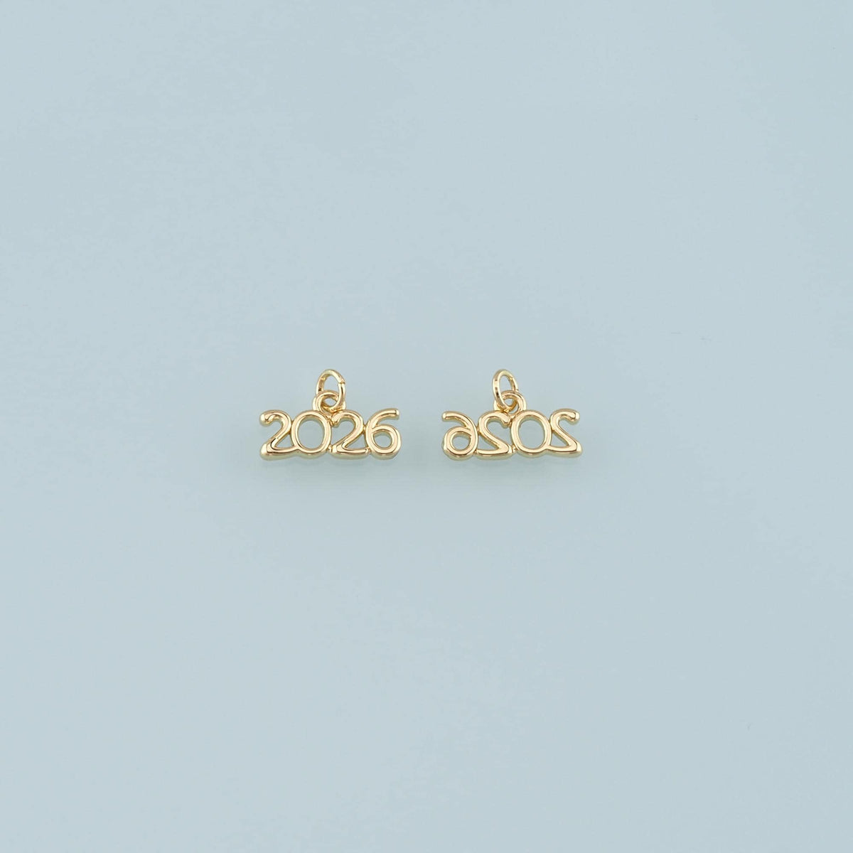 18K Gold Filled Year 2026 Pendant,Dainty Number Charm Bracelet Necklace for DIY Jewelry Making Supply