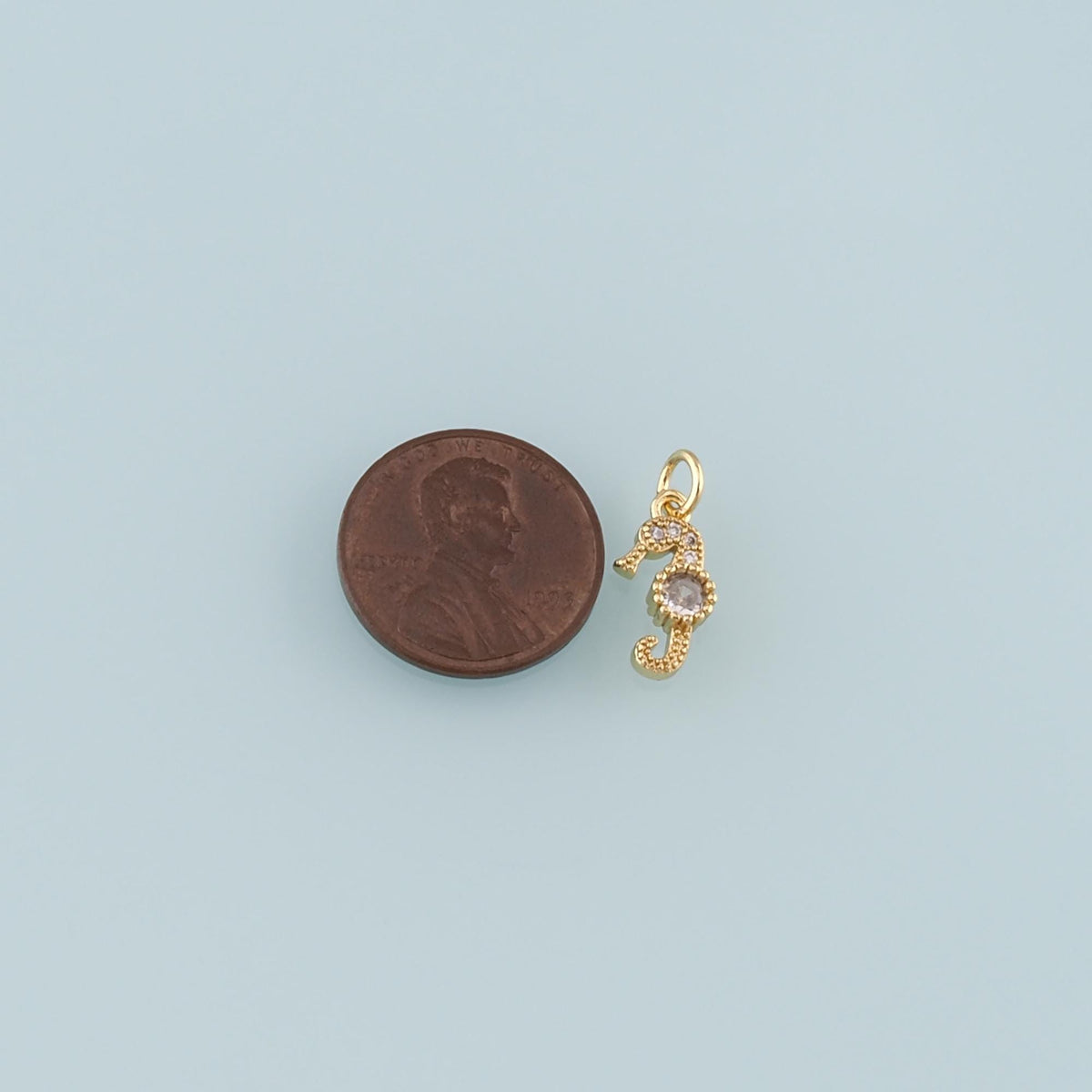 18K Gold Filled Cubic Zirconia Charm Pendant for Jewelry Making
