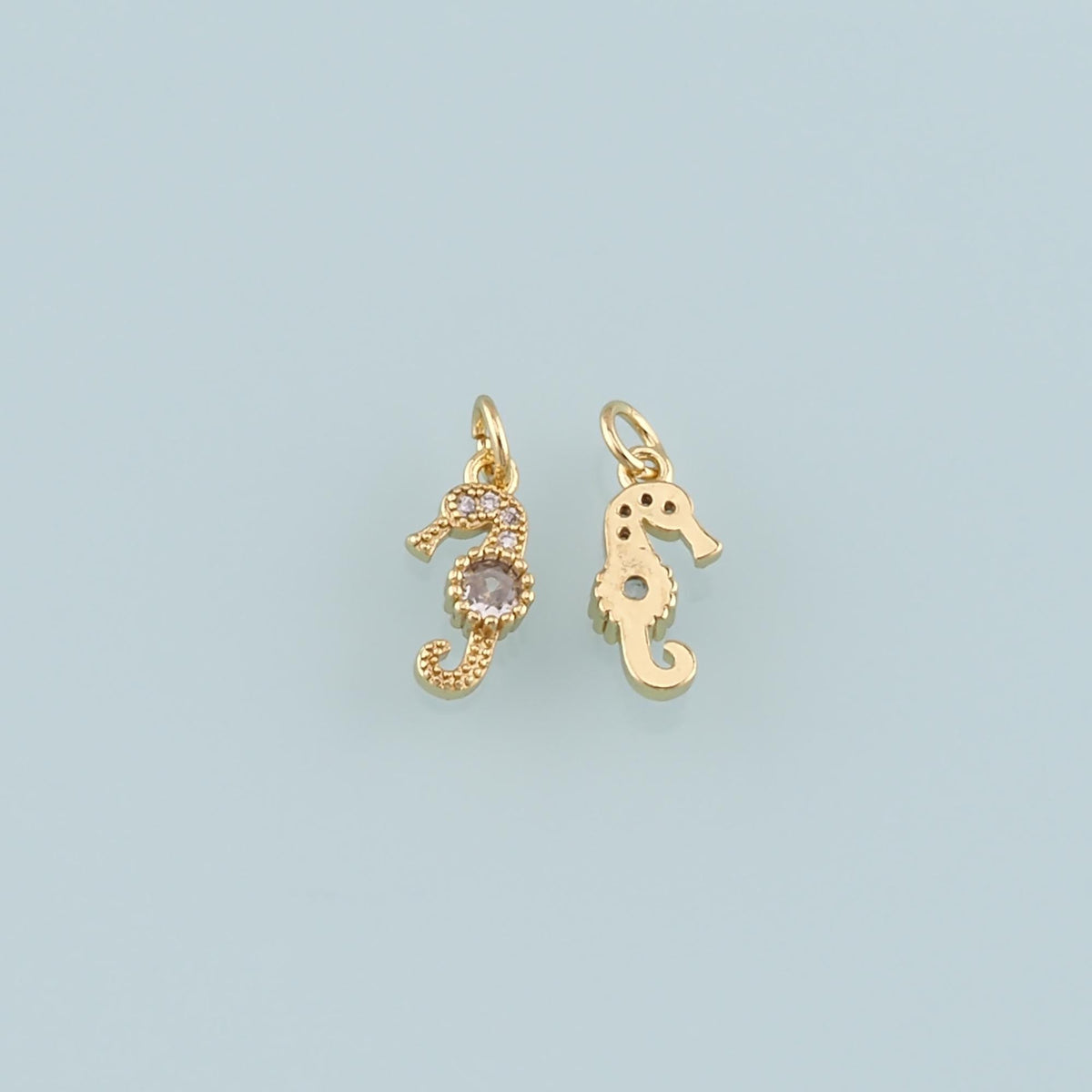 18K Gold Filled Cubic Zirconia Charm Pendant for Jewelry Making