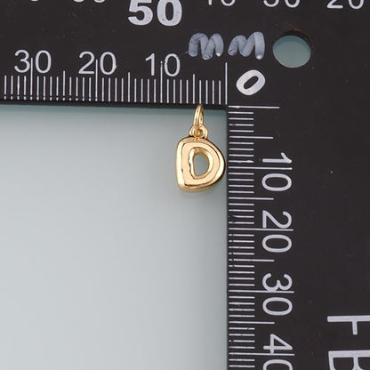Gold letter Charms,18K Gold Filled letter Pendant,Initial Charm Bracelet Necklace for DIY Jewelry Making Supply