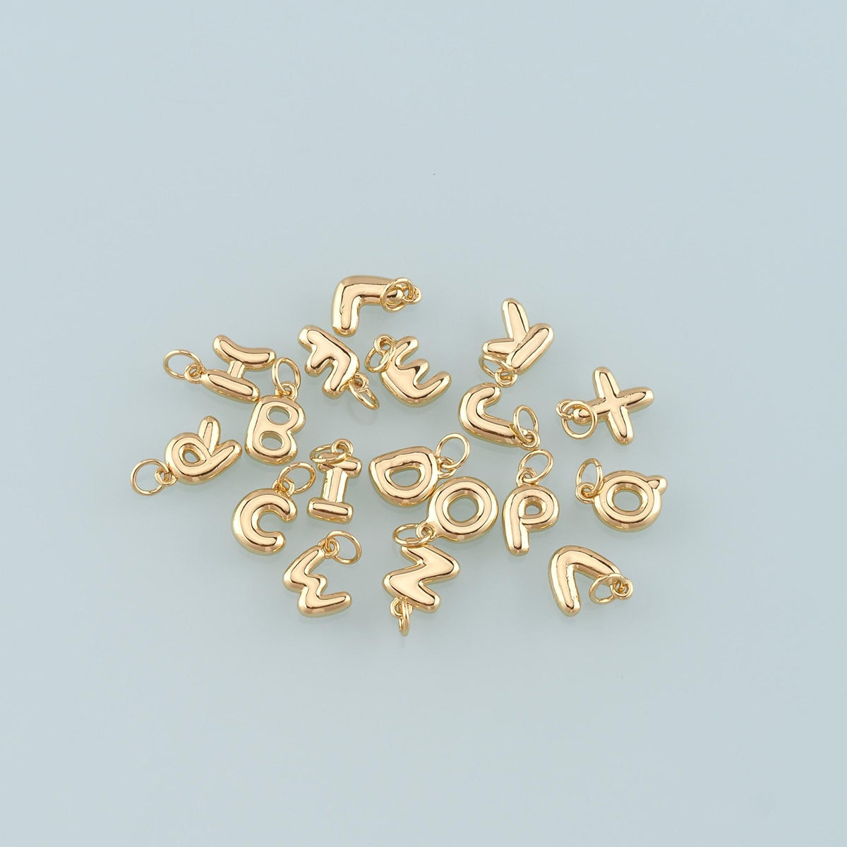 Gold letter Charms,18K Gold Filled letter Pendant,Initial Charm Bracelet Necklace for DIY Jewelry Making Supply
