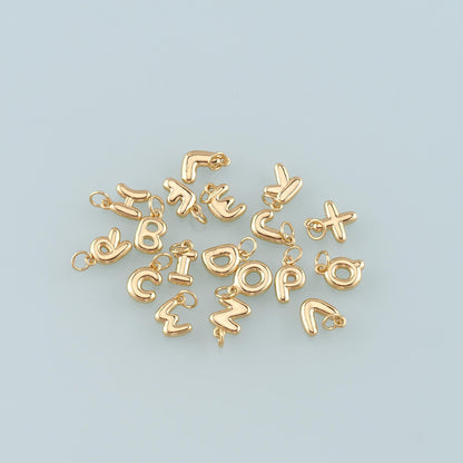 Gold letter Charms,18K Gold Filled letter Pendant,Initial Charm Bracelet Necklace for DIY Jewelry Making Supply