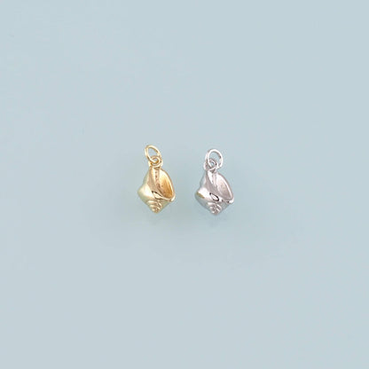 Gold Conch Charms,18K Gold Filled Shell Pendant,Conch Shell Charm Bracelet Necklace for DIY Jewelry Making Supply
