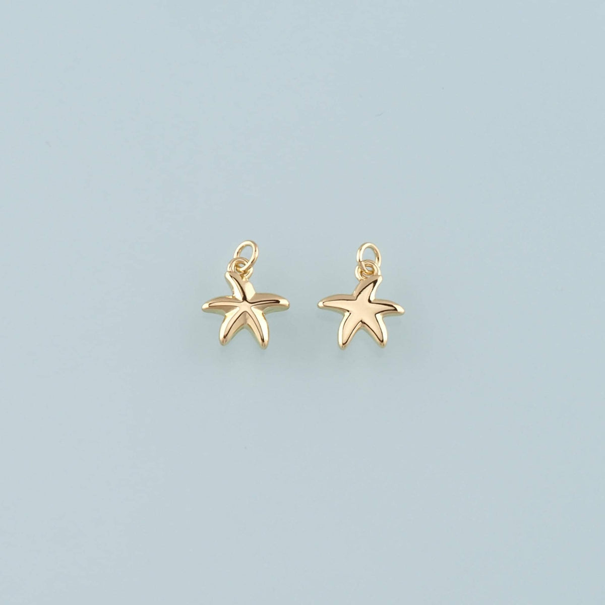 Gold Starfish Charms,18K Gold Filled Sea Star Pendant,Starfish Charm Bracelet Necklace for DIY Jewelry Making Supply
