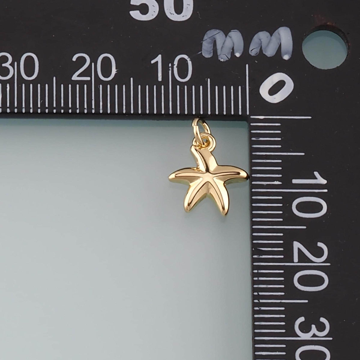 Gold Starfish Charms,18K Gold Filled Sea Star Pendant,Starfish Charm Bracelet Necklace for DIY Jewelry Making Supply