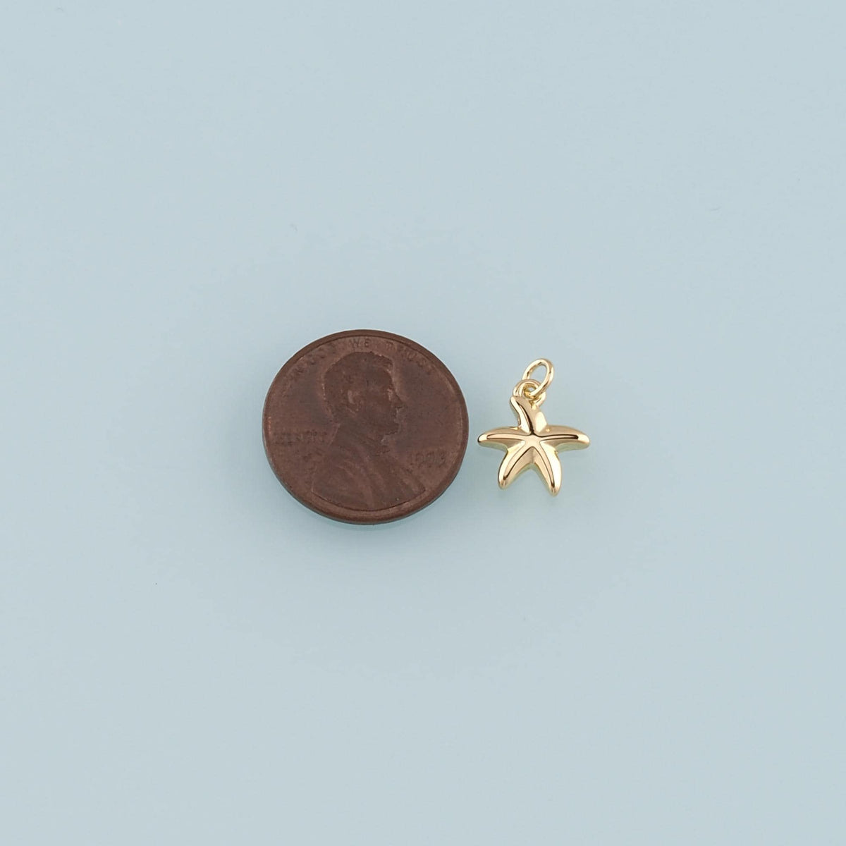 Gold Starfish Charms,18K Gold Filled Sea Star Pendant,Starfish Charm Bracelet Necklace for DIY Jewelry Making Supply