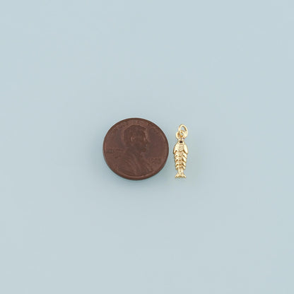 18K Gold Filled Fish Charm Pendant for Jewelry Making