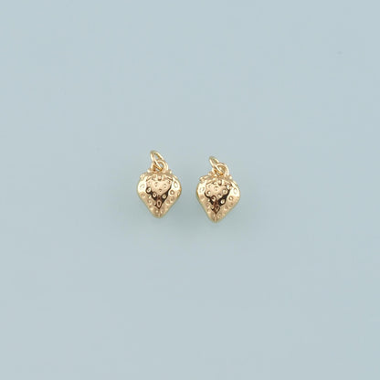 Gold Strawberry Charms,18K Gold Filled Strawberry Pendant,Fruit Charm Bracelet Necklace for DIY Jewelry Making Supply