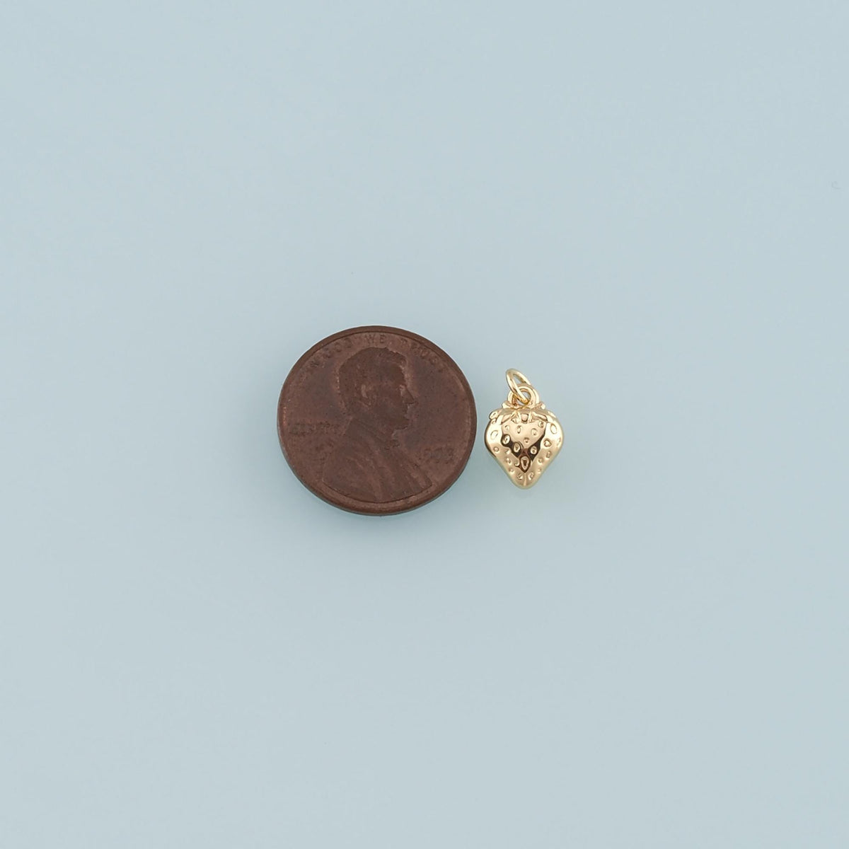Gold Strawberry Charms,18K Gold Filled Strawberry Pendant,Fruit Charm Bracelet Necklace for DIY Jewelry Making Supply
