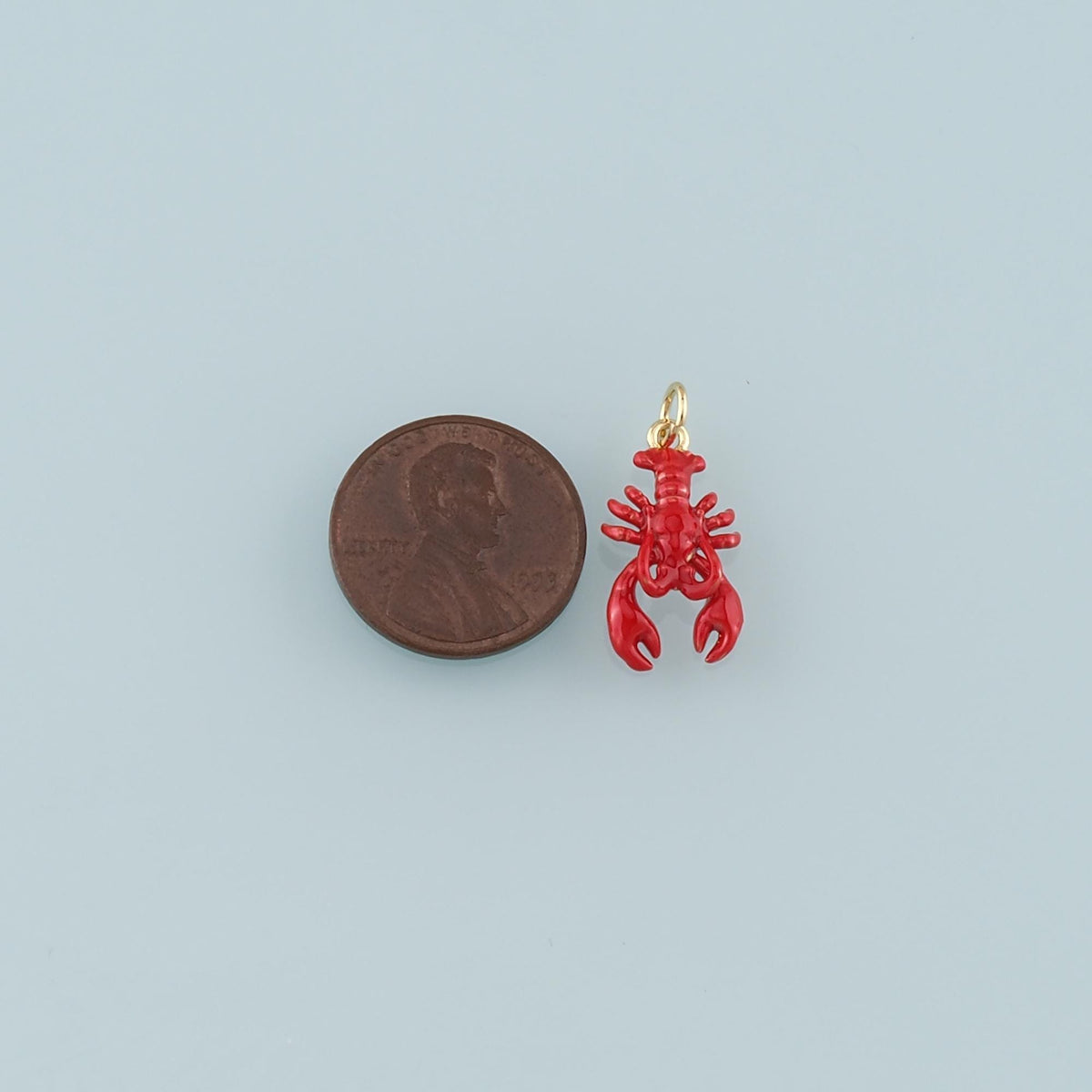 Cute Lobster Charms,18K Gold Filled Enamel Lobster Pendant,Kawaii Ocean Charm Bracelet Necklace for DIY Jewelry Making Supply