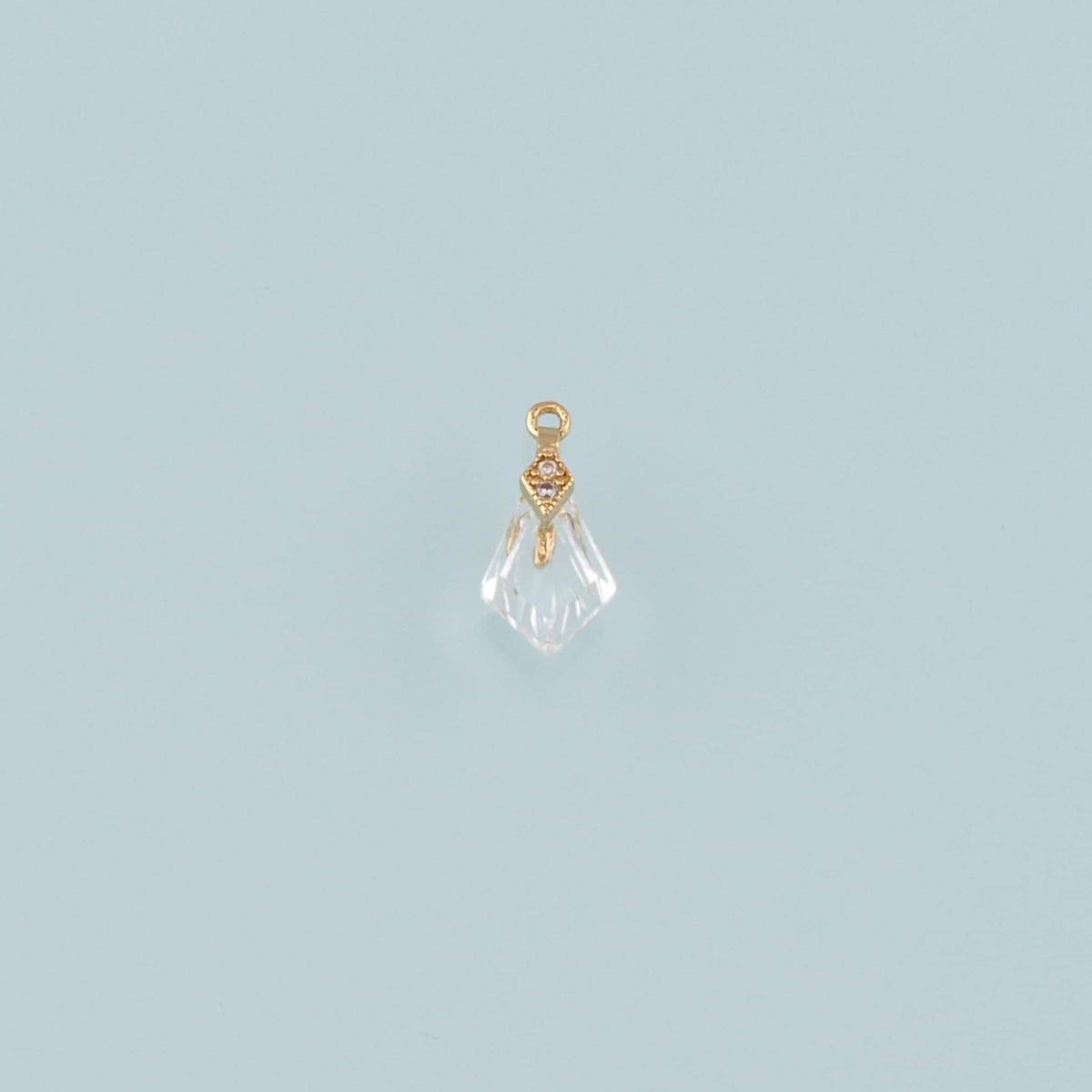 18K Gold Filled Rhombus Pendant,CZ Micro Pave Rhombus Charm Bracelet Necklace for DIY Jewelry Making Supply