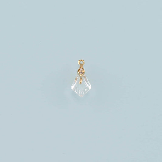 18K Gold Filled Rhombus Pendant,CZ Micro Pave Rhombus Charm Bracelet Necklace for DIY Jewelry Making Supply