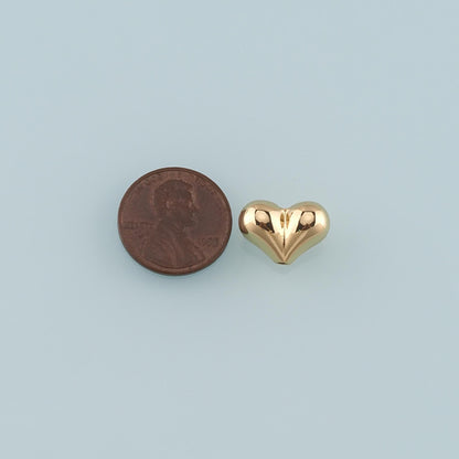 18K Gold Filled Heart Pendant,Fluffy Heart Charm Bracelet Necklace for DIY Jewelry Making Supply