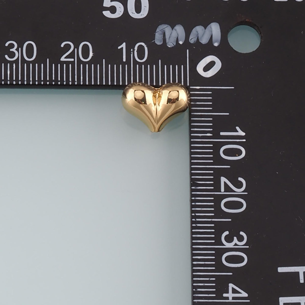 18K Gold Filled Heart Pendant,Fluffy Heart Charm Bracelet Necklace for DIY Jewelry Making Supply