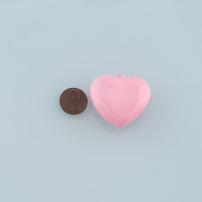 Gold Heart Charms,18K Gold Filled Big Heart Pendant,Enamel Heart Charm Bracelet Necklace for DIY Jewelry Making Supply