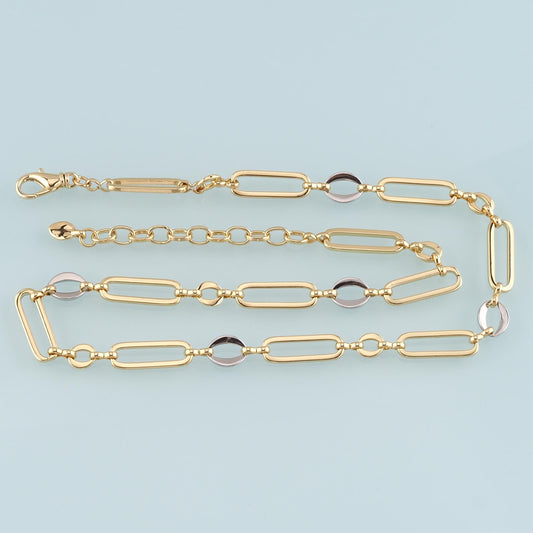 Gold Oval Chain,18K Gold Filled Paper Clip for Necklace Bracelet DIY Jewelry Making Supply