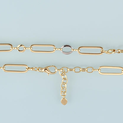 Gold Oval Chain,18K Gold Filled Paper Clip for Necklace Bracelet DIY Jewelry Making Supply
