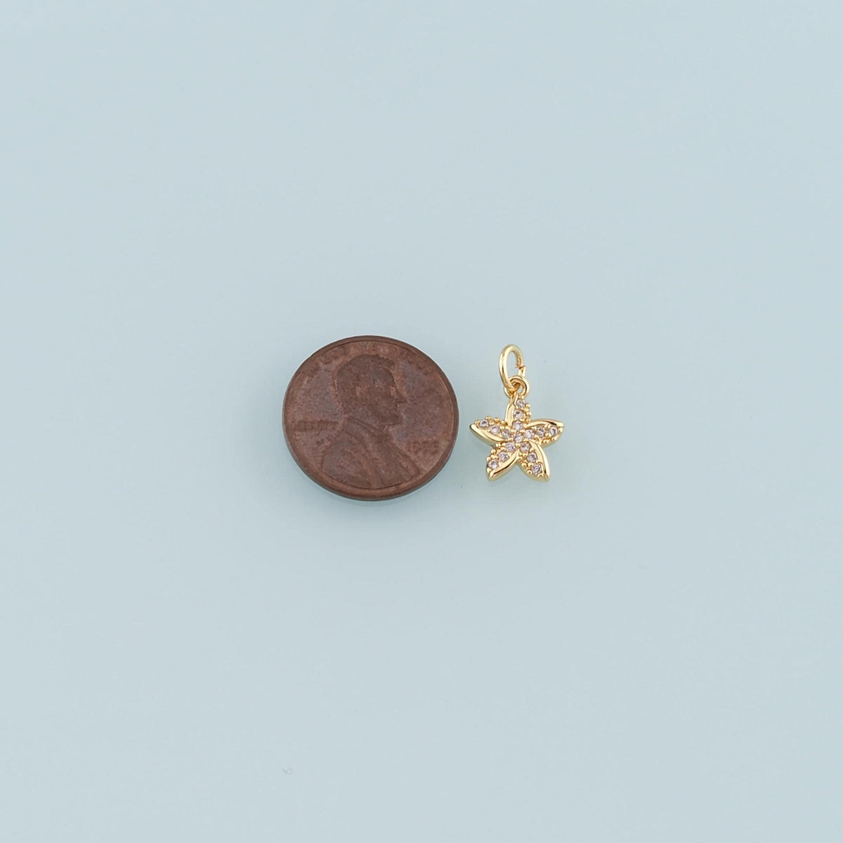 18K Gold Filled Cubic Zirconia Star Charm Pendant for Jewelry Making