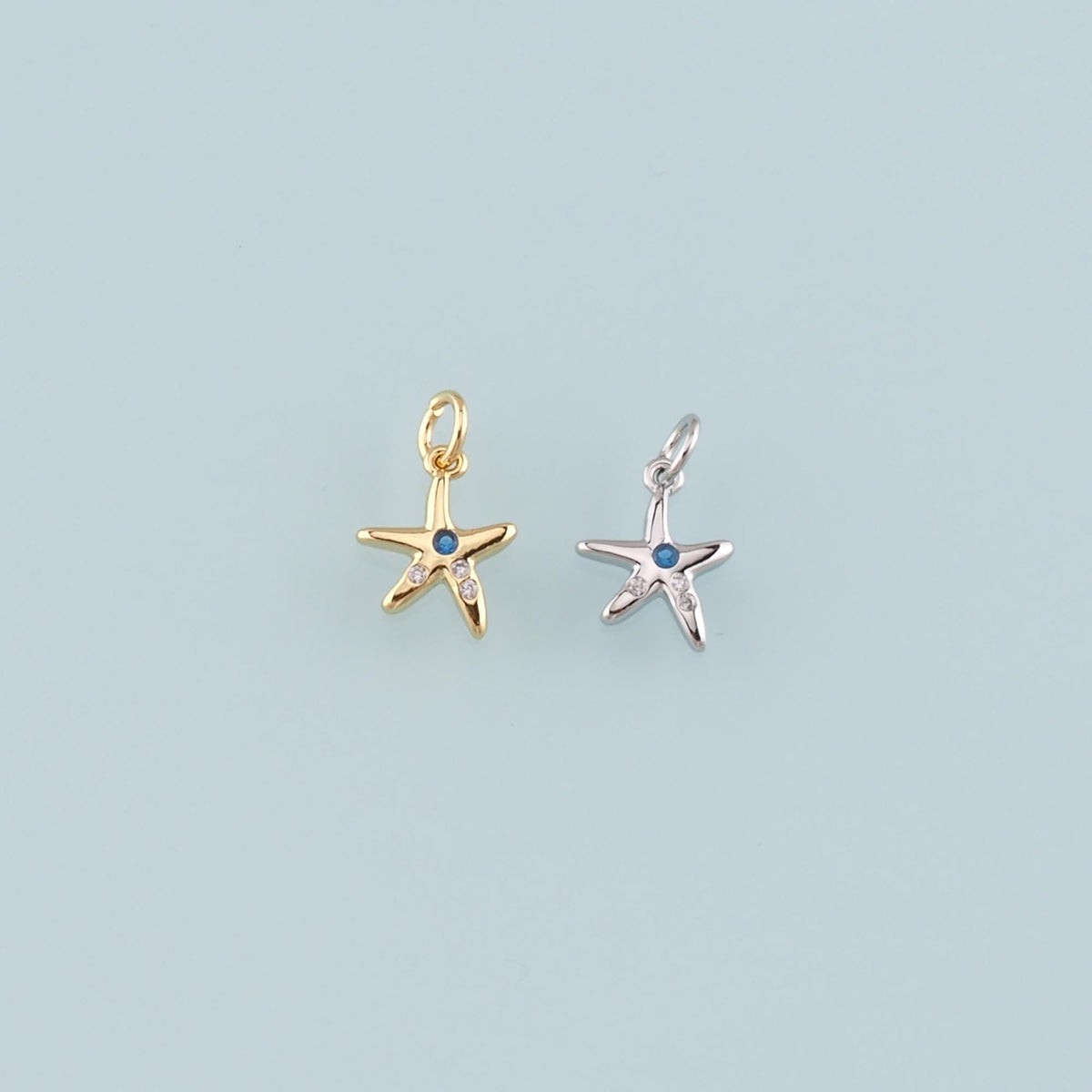 18K Gold Filled Star CZ Charm Pendant for Jewelry Making