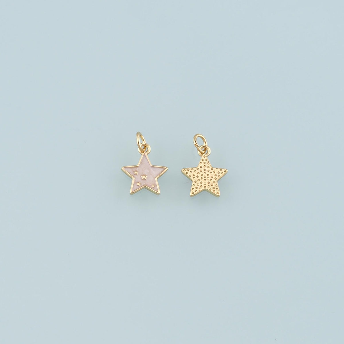 Gold Celestial Charms,18K Gold Filled Star Pendant,Enamel Star Charm Bracelet Necklace for DIY Jewelry Making Supply