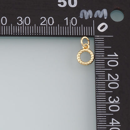 18K Gold Filled Round Pendant,Round Charm Bracelet Necklace for DIY Jewelry Making Supply