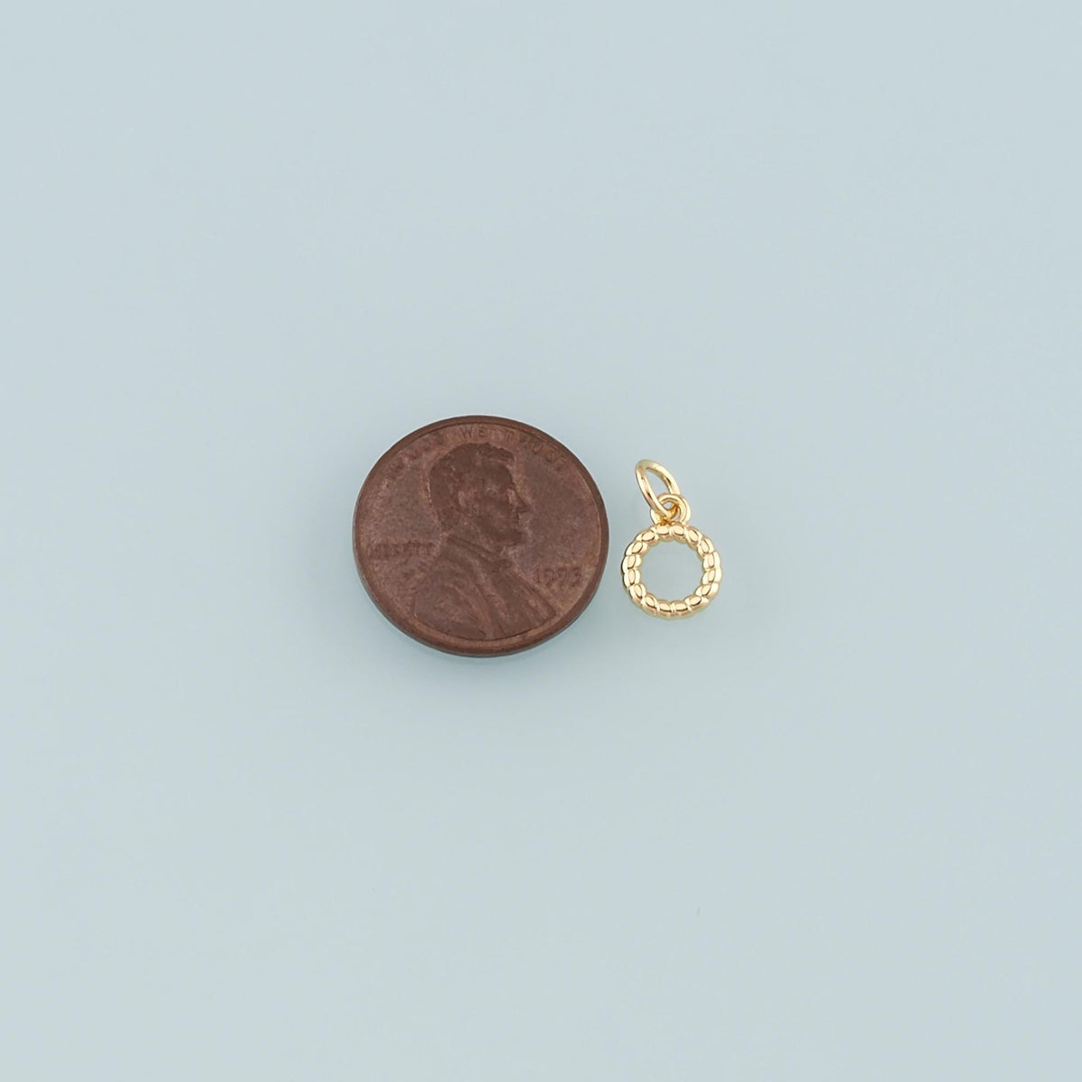 18K Gold Filled Round Pendant,Round Charm Bracelet Necklace for DIY Jewelry Making Supply