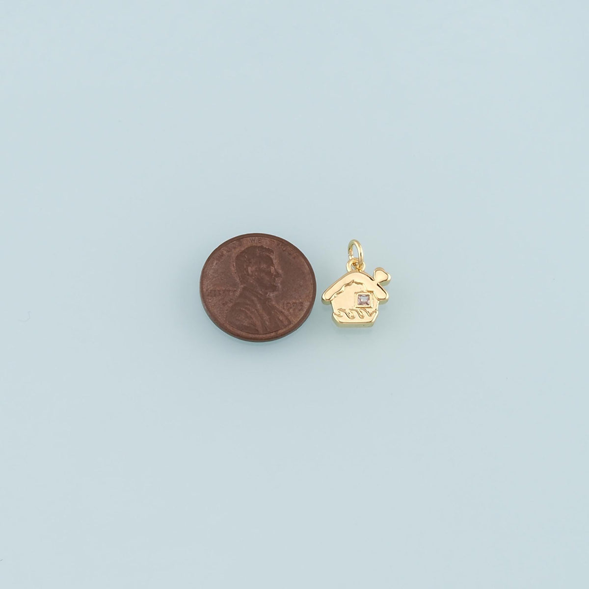 18K Gold Filled Cubic Zirconia Charm Pendant for Jewelry Making