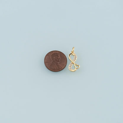18K Gold Filled Hand CZ Charm Pendant for Jewelry Making