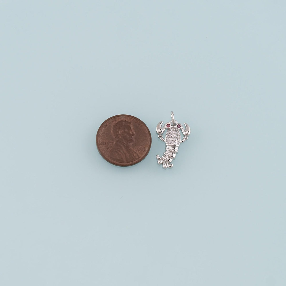 Cute Lobster Charms,18K Gold Filled CZ Micro Pave Lobster Pendant,kawaii Ocean Charm Bracelet Necklace for DIY Jewelry Making