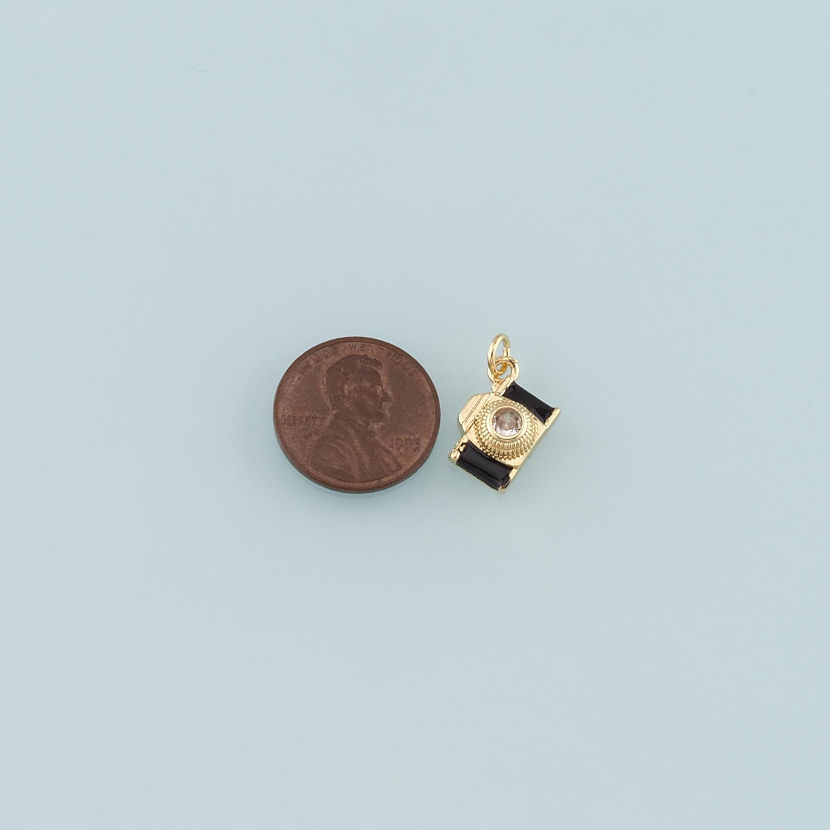 Gold Camera Charms,18K Gold Filled Camera Pendant,Enamel Camera Charm Bracelet Necklace for DIY Jewelry Making Supply